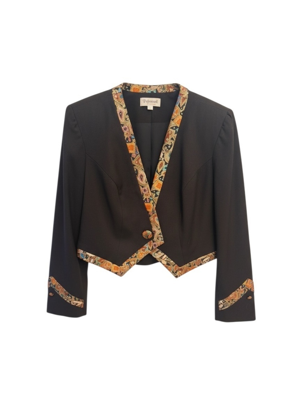 Vintage Hobby Horse Black Paisley Trim Blazer